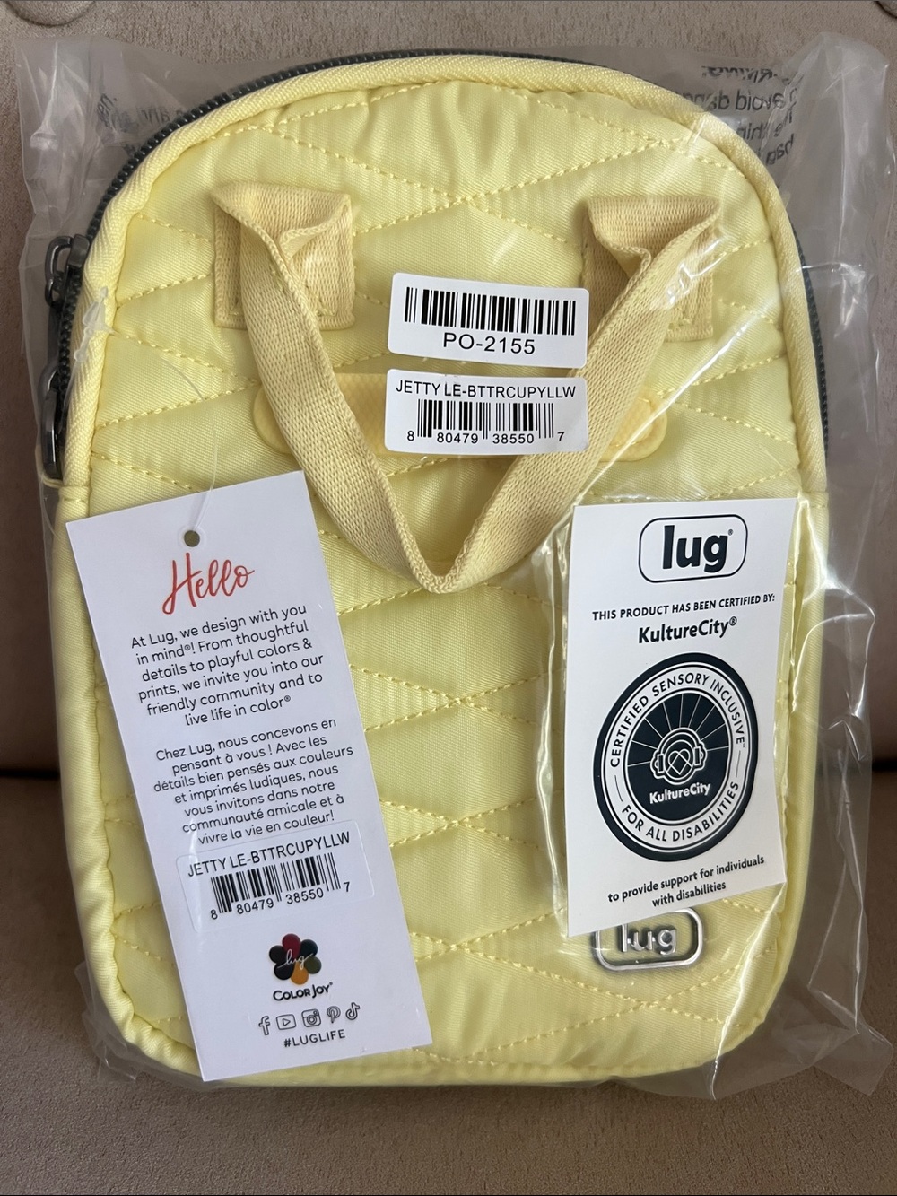 NWT Lug Jetty LE Crossbody Bag in Buttercup Yellow